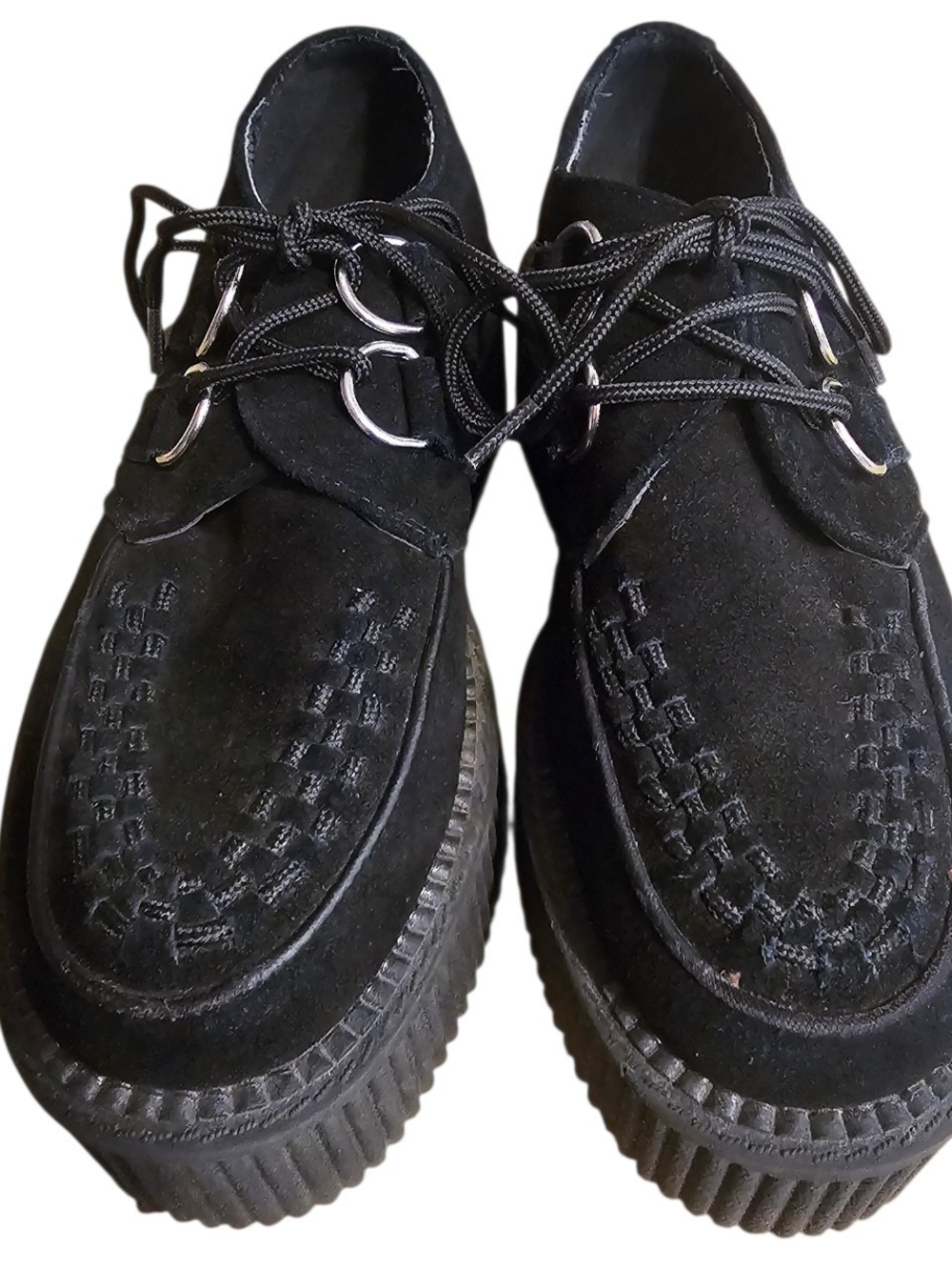 T.U.K. Black Suede Viva Low Creepers - US Women’s 6 / Men’s 4 Goth Grunge Punk